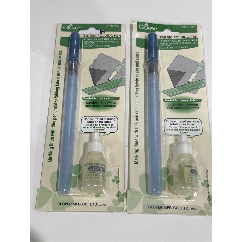 Clover Fabric Folding Pen Lot of 2 Quilting Textile Arts #4053